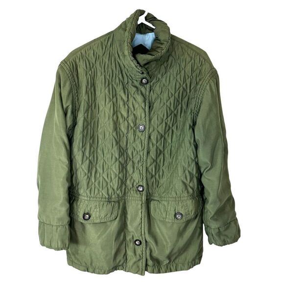 Izzi Jackets & Blazers - Olive Green Izzi by Rothchilds Quilted Lagenlook Jacket Size Medium